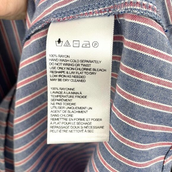 Urban Outfitters BDG Chambray Rayon Sleeveless Striped Dress Size S - Picture 5 of 6